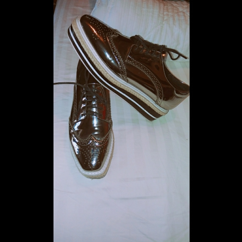 Platform silver shoes
